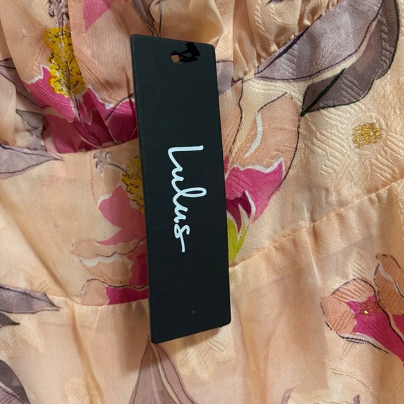 Lulus Tea Party Chic Pink Floral Tiered Midi Dress - Picture 3 of 3